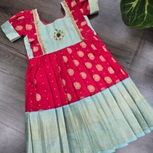Kumbakonam Soft Silk Pattu Frock with Traditional Border