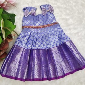 Semi Kanchi Pattu Frock with Zari Work