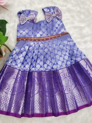 Semi Kanchi Pattu Frock with Zari Work