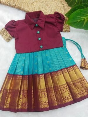 Kumbakonam Soft Silk Diamond Needle Weaving Pattu Pavadai