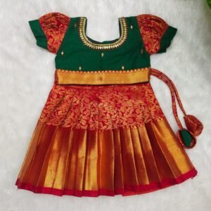 Kanchipattu Pavadai with Aari Work