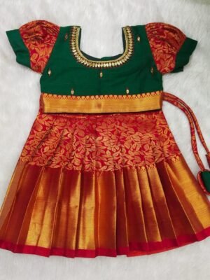 Kanchipattu Pavadai with Aari Work