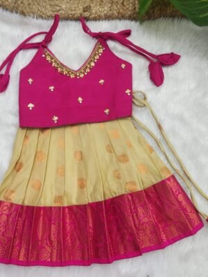 KANCHI PATTU PAVADAI WITH AARI WORK