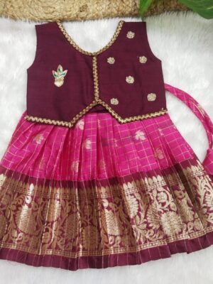 Organza Pattu Pavadai with Zari Work Top