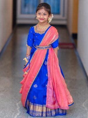 Royal Blue Kumbakonam Soft Silk Kids Half Saree