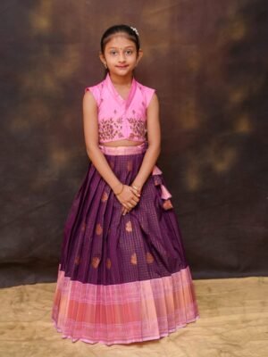 Kanchipattu Varoosi Skirt with Aari Work Top